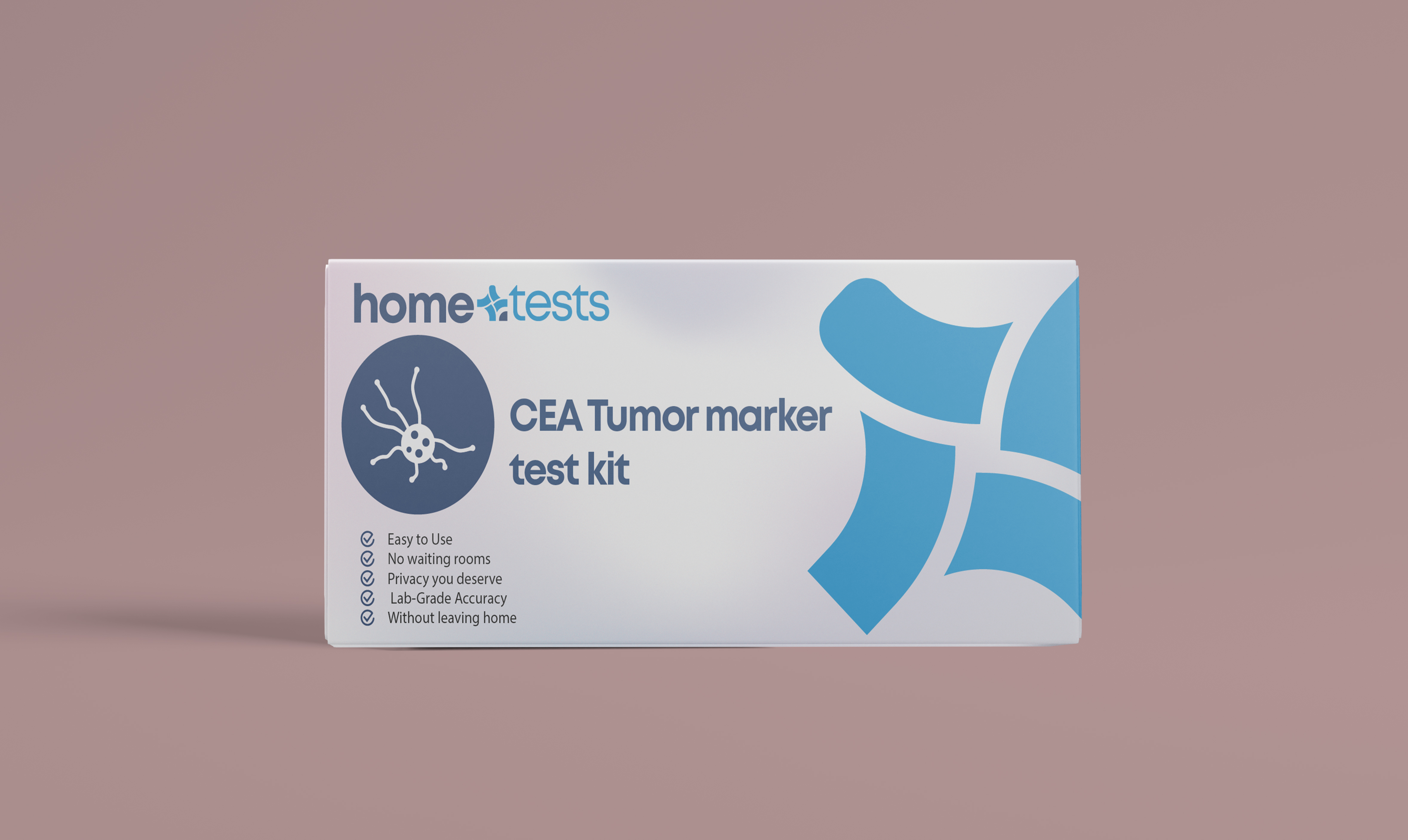 Front view of CEA tumor marker test box